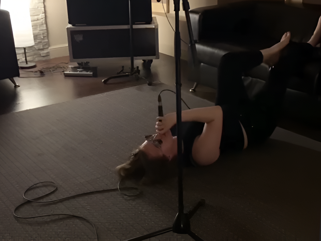 Indie pop artist, musician Anastasia Ledovskaya at rehearsal
