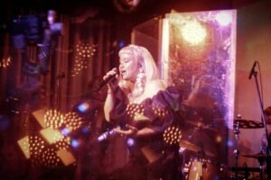 Indie pop artist, musician Anastasia Ledovskaya at her concert