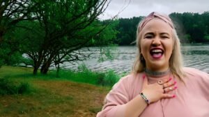 Indie pop artist, musician Anastasia Ledovskaya singing THANK YOU